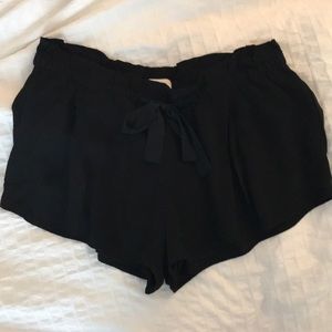 Flowy black crepe shorts